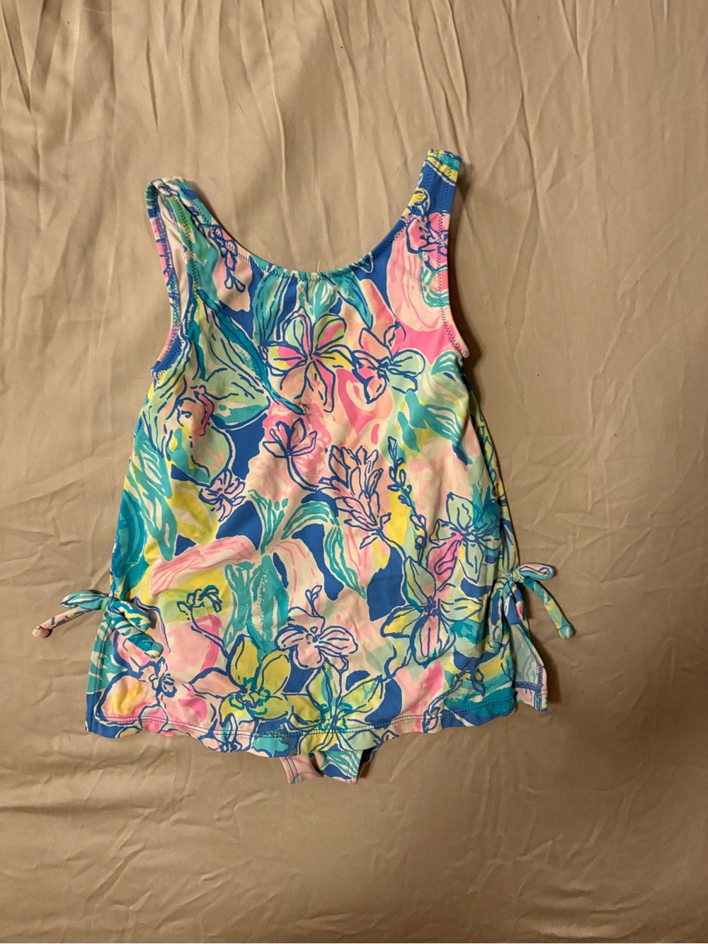 Lilly Pulitzer Blue Pink Green Girls Tankini Top